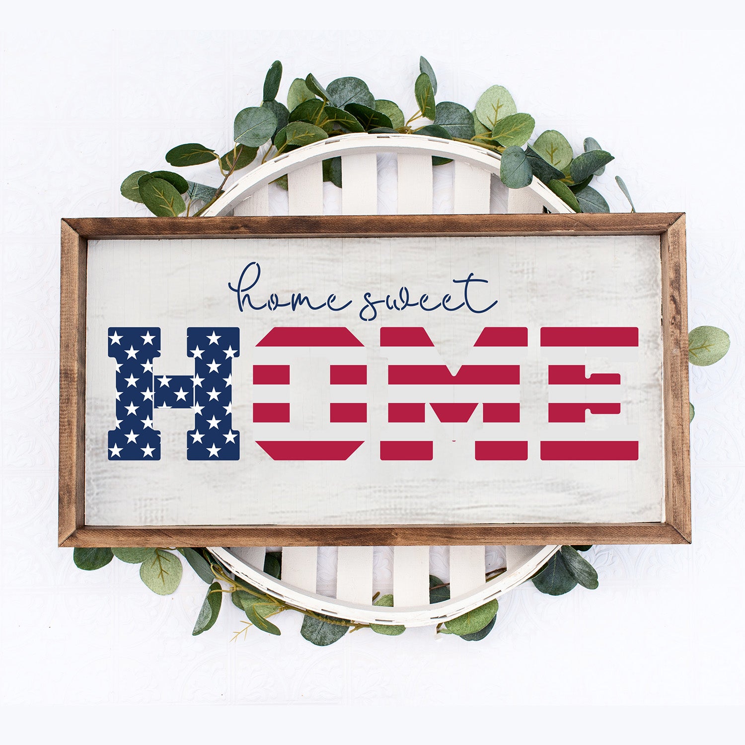 Patriotic Home Sweet Home Sign Stencil-Patriotic-Essential Stencil