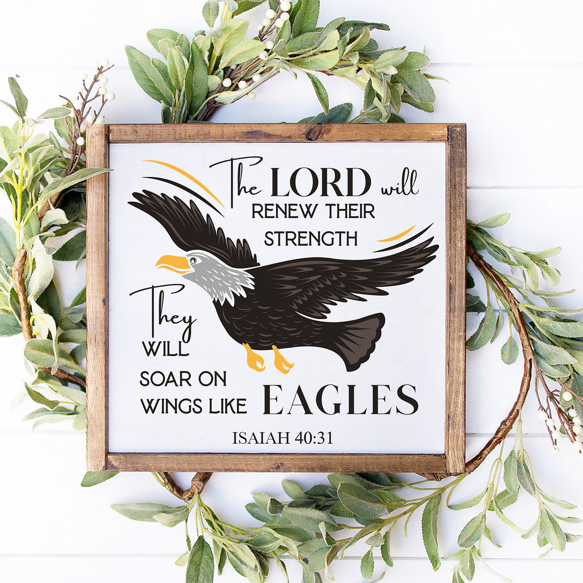 Patriotic Eagle and Flag, Isaiah 40:31 Stencil-Patriotic-Essential Stencil