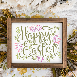 Floral Happy Easter 10x8 Stencil Set (2pk)-Spring-Essential Stencil