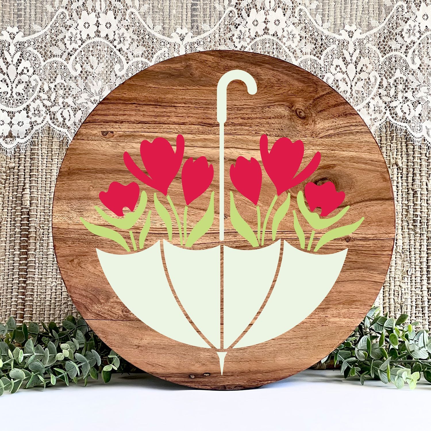 Spring Umbrella Stencil 12x12-Spring-Essential Stencil