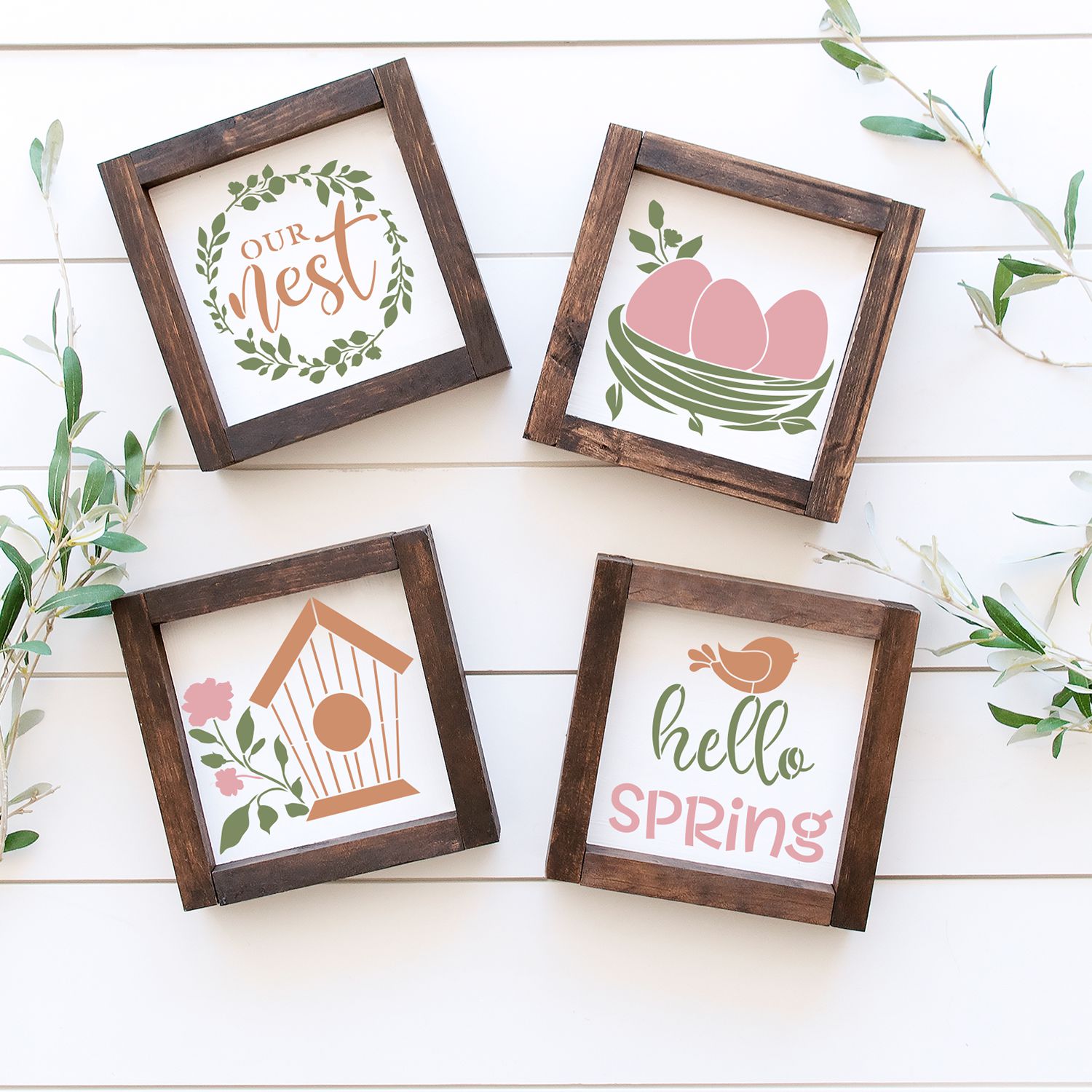 Our Nest Mini Sign Stencils 6x6 (4pk)-Spring-Essential Stencil