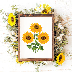 Layering Sunflower Arrangement Stencil (FREE GIFT $90+)-free_gift-Essential Stencil
