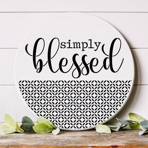 Simply Blessed 12in Door Hanger-Scripture-Essential Stencil