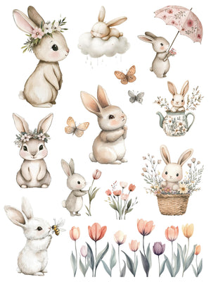 Little Bunny Daydreams Rub-On Transfer Set-Rub-on Transfer-Essential Stencil