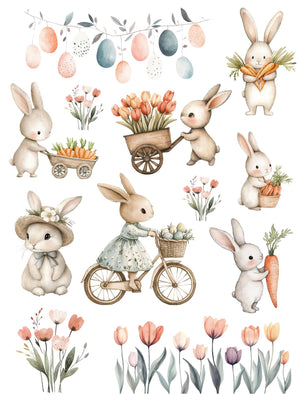 Little Bunny Daydreams Rub-On Transfer Set-Rub-on Transfer-Essential Stencil