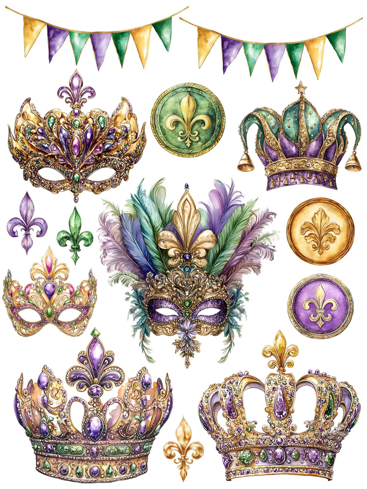 Mardi Gras Masquerade Rub-on Transfer Set-Rub-on Transfer-Essential Stencil