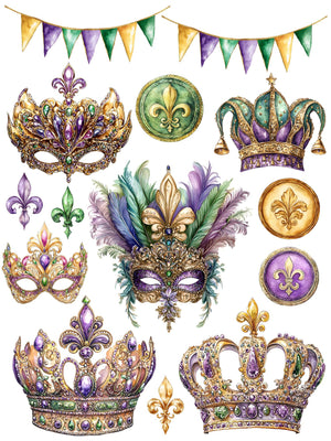 Mardi Gras Masquerade Rub-on Transfer Set-Rub-on Transfer-Essential Stencil