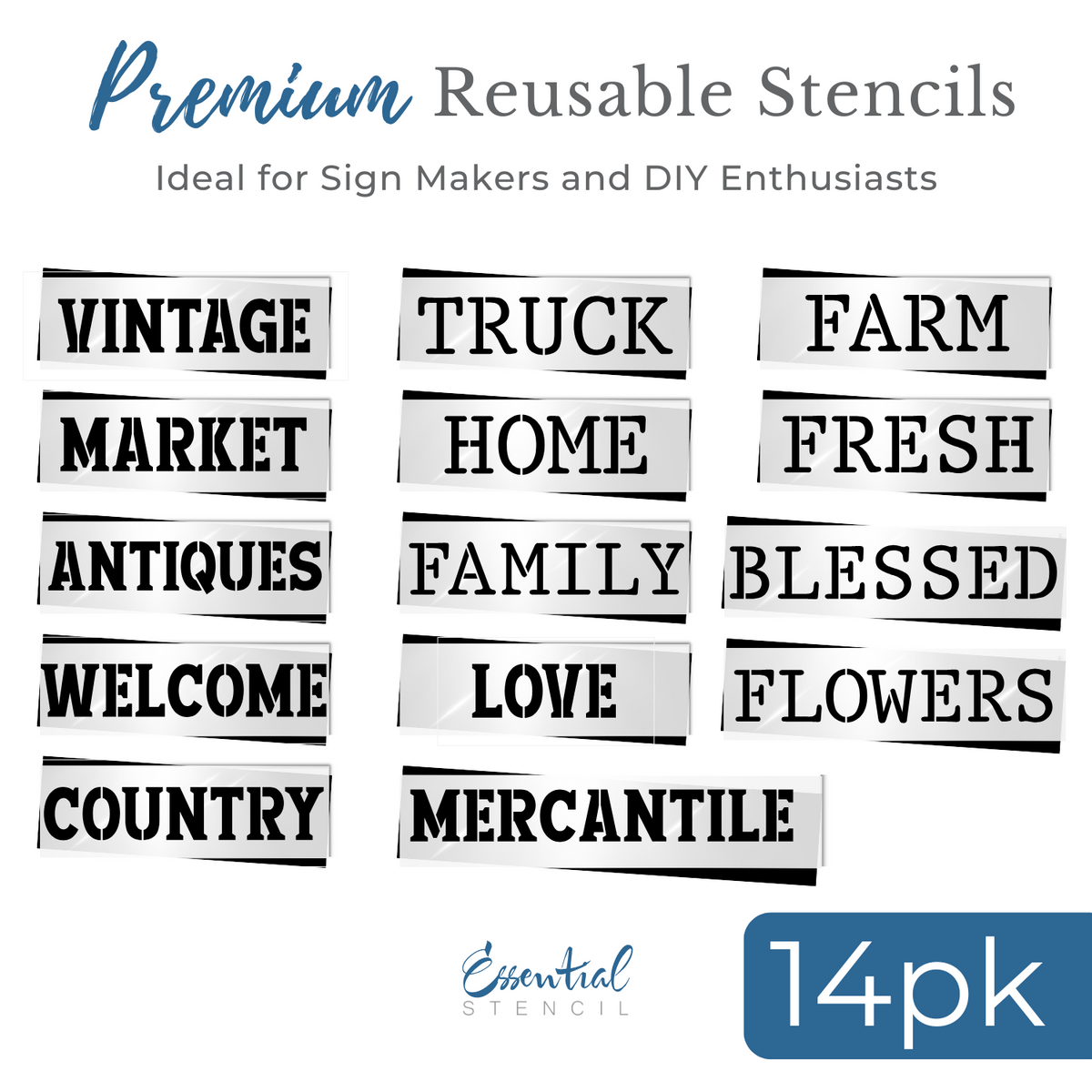 Country Living 1 inch Words-Collaboration-Essential Stencil