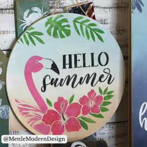Flamingo Hello Summer-Coastal-Essential Stencil