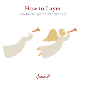 Herald Angels & Stars Stencil-Christmas-Essential Stencil