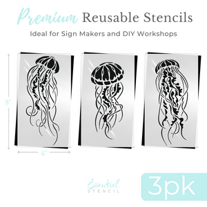 Jellyfish Mini Stencil Set (3pk)-Coastal-Essential Stencil