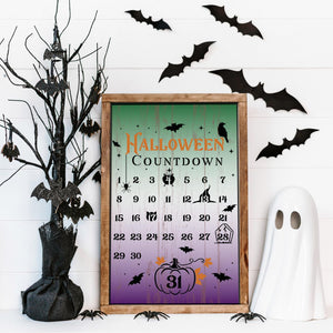 Halloween Countdown Sign Stencil-Stencil-Essential Stencil