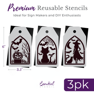 Spooky Trio Mini Tags Stencil Set (3 Pack)-Halloween-Essential Stencil