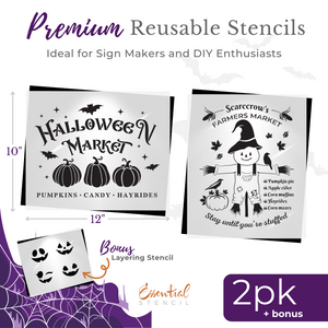 Scarecrow's Farmers Market Stencil Set (2 Pack)-Pattern-Essential Stencil