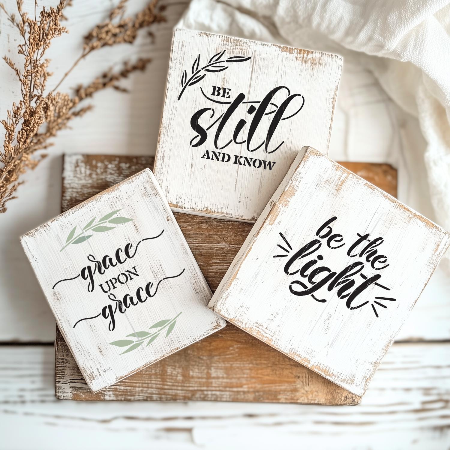 Be Still Mini Set (3 Pack)-Scripture-Essential Stencil