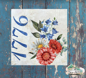 Patriotic Florals Rub-on Transfers-Rub-on Transfer-Essential Stencil