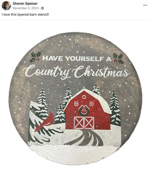 Winter Barn Layering Stencil-Christmas-Essential Stencil