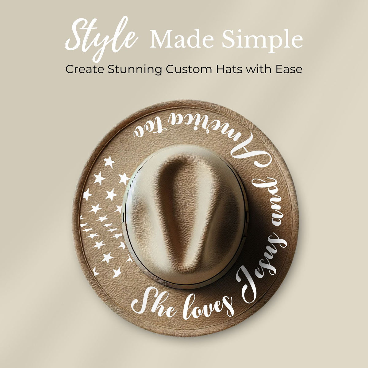 She Loves Jesus & America Too Hat Stencil-Hat Stencil-Essential Stencil