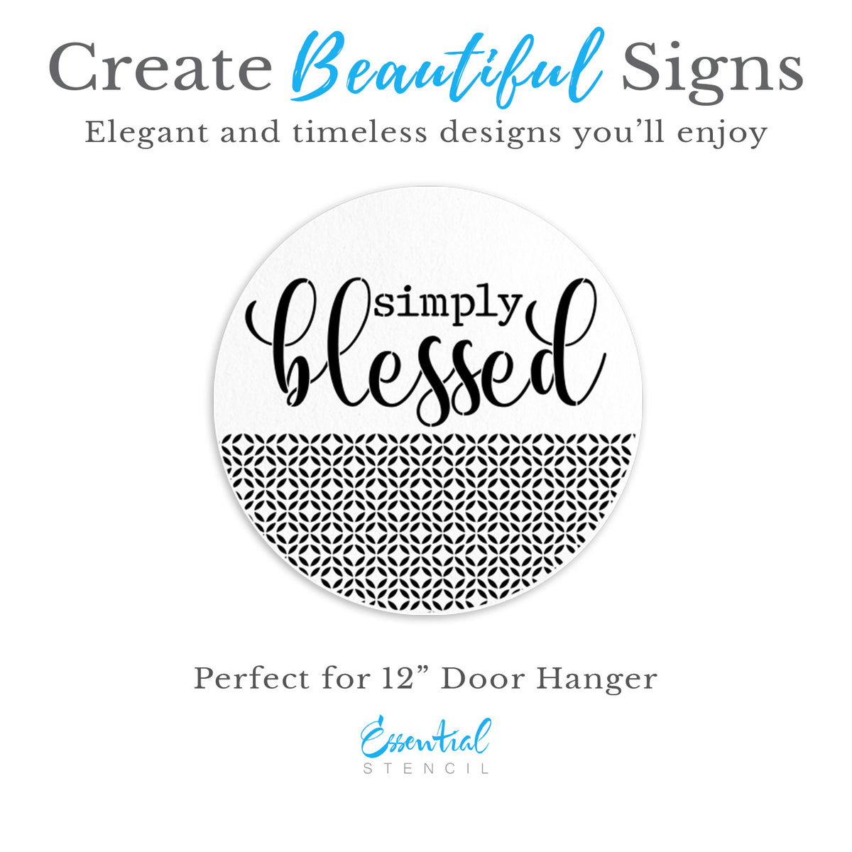 Simply Blessed 12in Door Hanger-Scripture-Essential Stencil