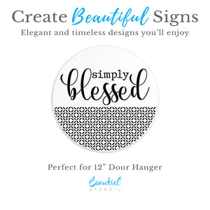 Simply Blessed 12in Door Hanger-Scripture-Essential Stencil