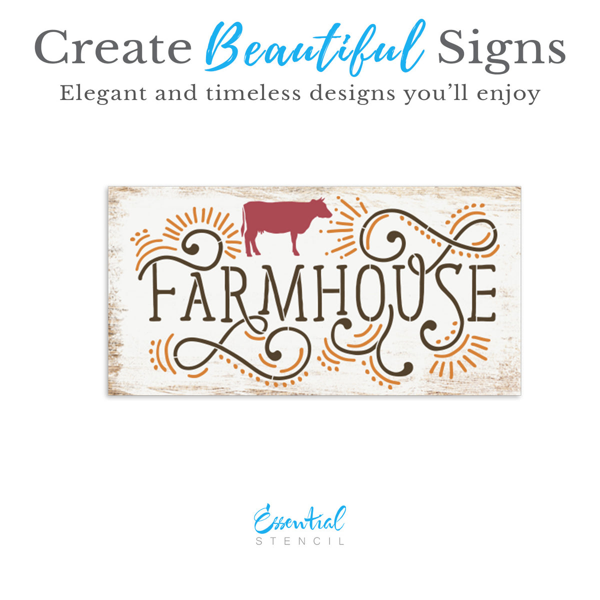 Farmhouse 16x8 1pc + Bonus Stencil-Farm-Essential Stencil