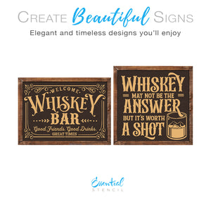 Whiskey Stencil Set (2pk)-Essential Stencil