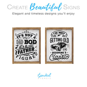 Father Figure Stencil Set | 2pk-Essential Stencil