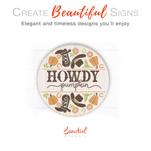 Howdy Pumpkin Door Hanger-Essential Stencil