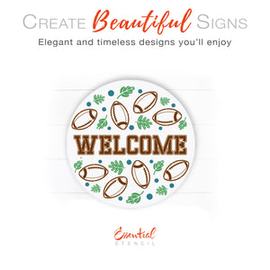 Welcome Football Door Hanger-Fall-Essential Stencil