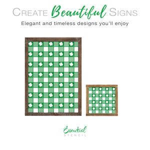 Shamrock Buffalo Check Stencil + Bonus-St. Patricks Day-Essential Stencil