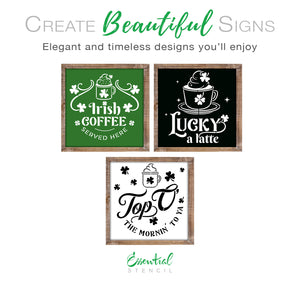 Irish Coffee Mini Sign Stencils (3 Pack)-St. Patricks Day-Essential Stencil