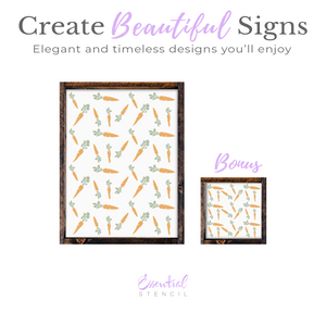 Carrot Pattern 12x16 + 6x6 bonus Stencil-Easter-Essential Stencil