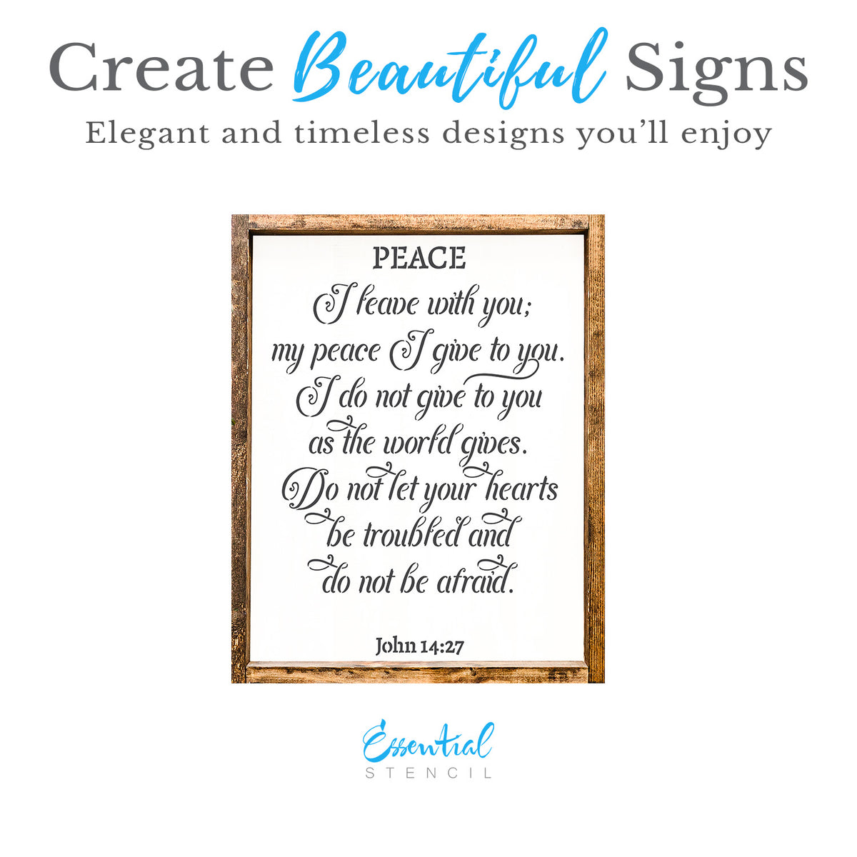 John 14: 27 Stencil 12x16-Scripture-Essential Stencil