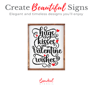 Hugs Kisses 8x10 Stencil-Valentine-Essential Stencil