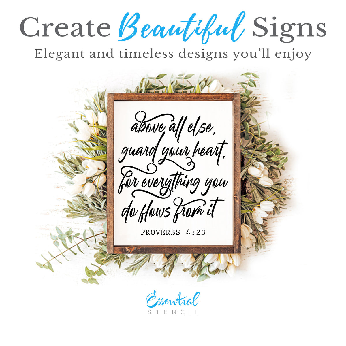 Proverbs 4:23 Sign Stencil-Summer-Essential Stencil