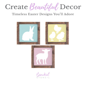 Bunny Chicks Lamb Mini Sign Stencils 6x6 (3 Pack)-Easter-Essential Stencil