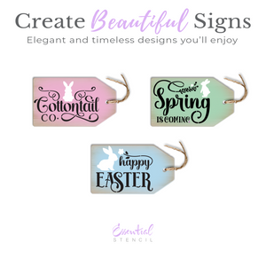 Cottontail Mini Tags 3.5x6 3pk Stencil-Easter-Essential Stencil
