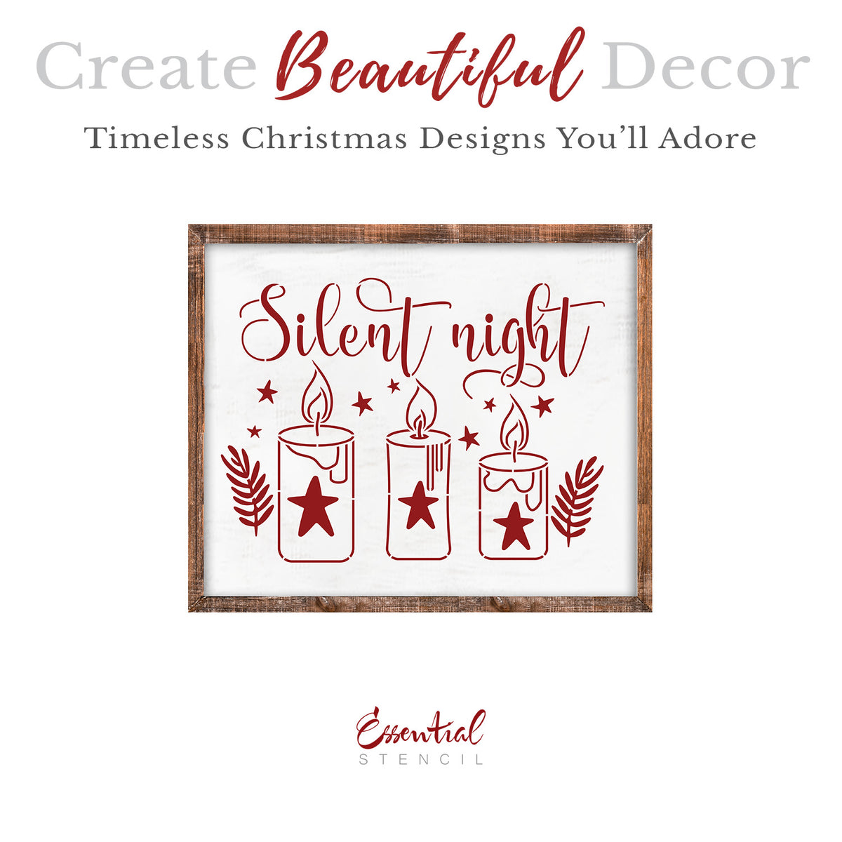Silent Night Sign Stencil (Bundle Exclusive Free Gift)-Christmas-Essential Stencil