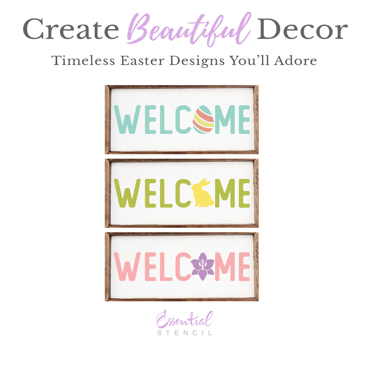 Customizable Easter Welcome Stencil Set-Easter-Essential Stencil