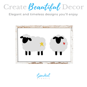 Primitive Sheep 12x12 Stencil-Fall-Essential Stencil