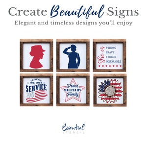 Women Veteran Mini Sign Stencils (6 Pack)-Patriotic-Essential Stencil