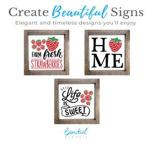 Strawberries Mini Stencil Set (4pc)-Summer-Essential Stencil