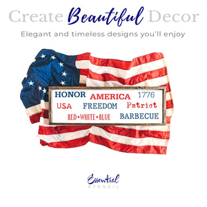 4th of July 1" Word Stencil Set – 20pcs-Patriotic-Essential Stencil