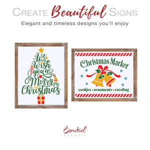 A Merry Christmas Tree and Market Stencil Set-Christmas-Essential Stencil