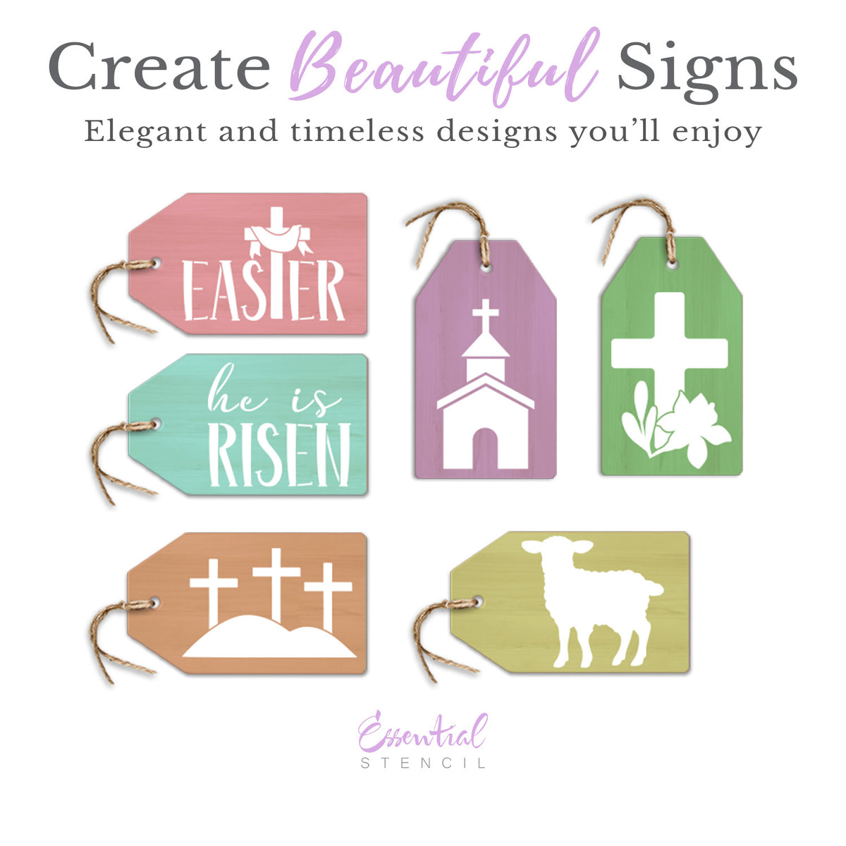 Easter Tags 3.5x6 (6pk) - Bundle Exclusive Set-free_gift-Essential Stencil