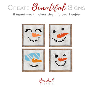 Snowmen Faces Stencil Set-Christmas-Essential Stencil