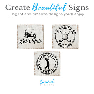 I'd Rather Be Golfing Stencil 3pk-Fathers Day-Essential Stencil