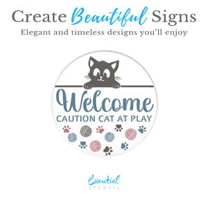 Welcome Cats Door Hanger Stencil-Christmas-Essential Stencil