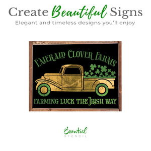 Emerald Clover Farms 16x12 Stencil-St. Patricks Day-Essential Stencil