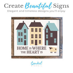 Saltbox Houses 12x12 Stencil-Fall-Essential Stencil